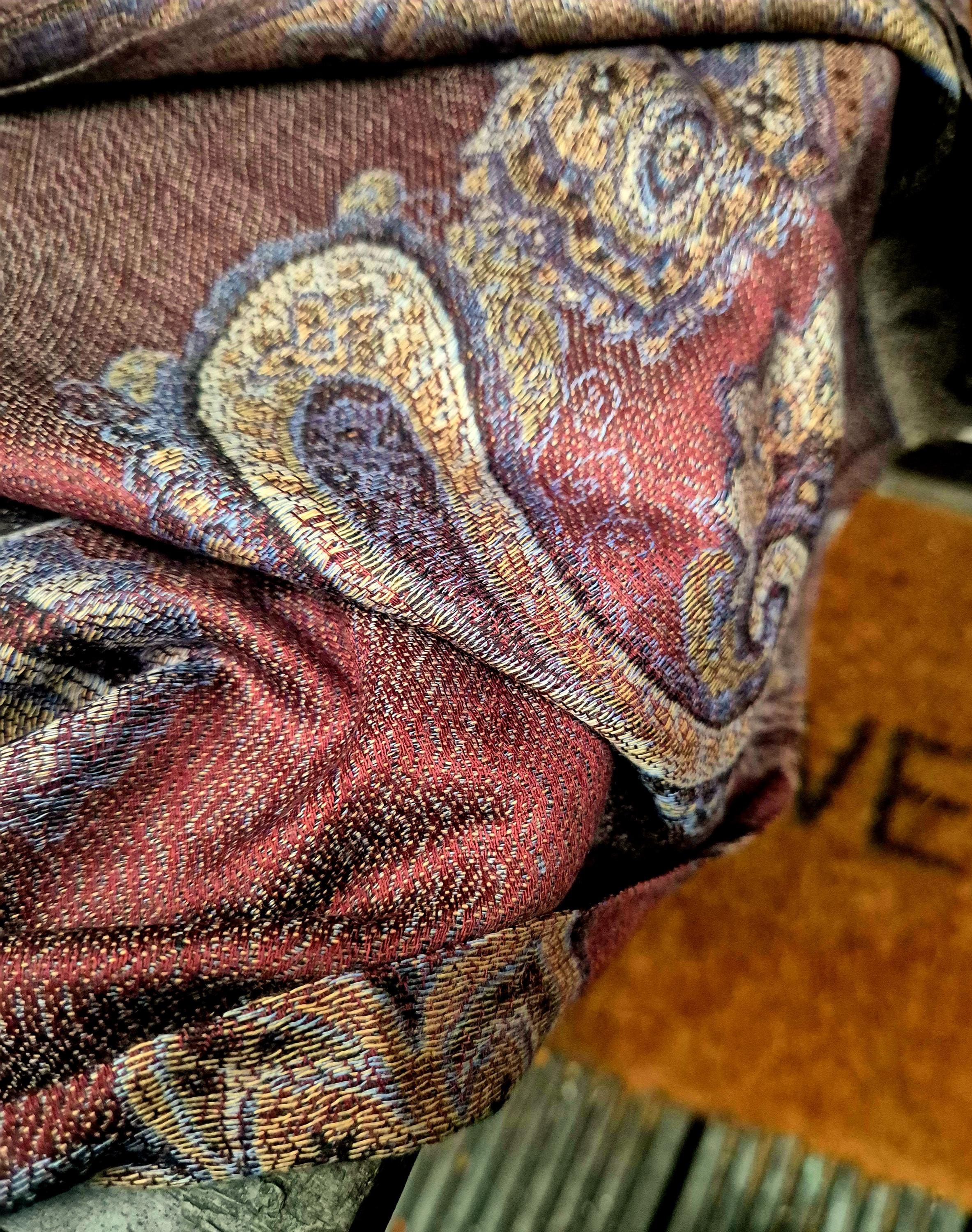 Cashmere Scarf/Headscarf Brown with Artistry
