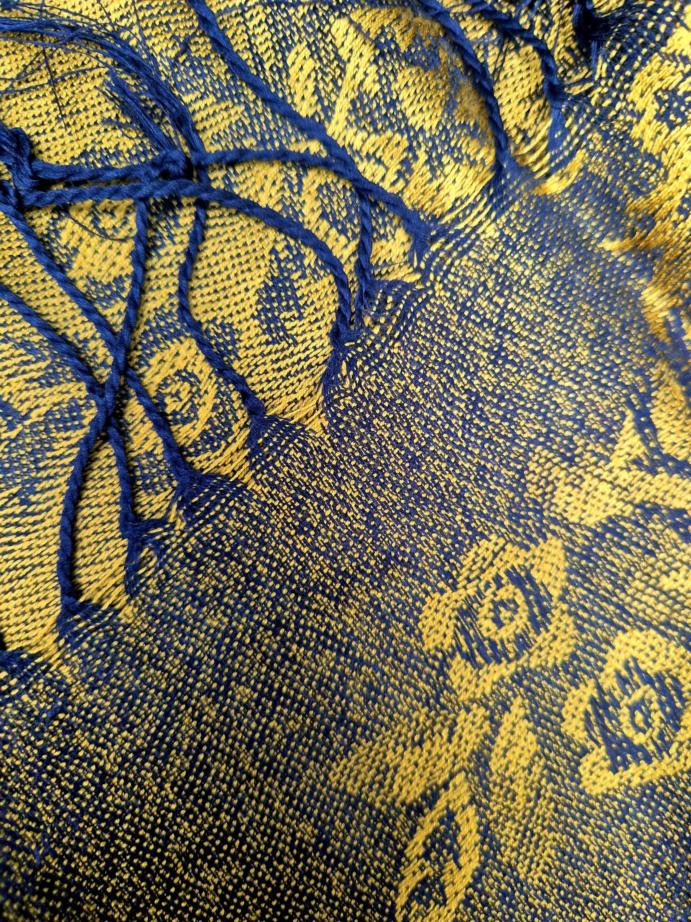 Cashmere Scarf/Headscarf Embroidered Gold