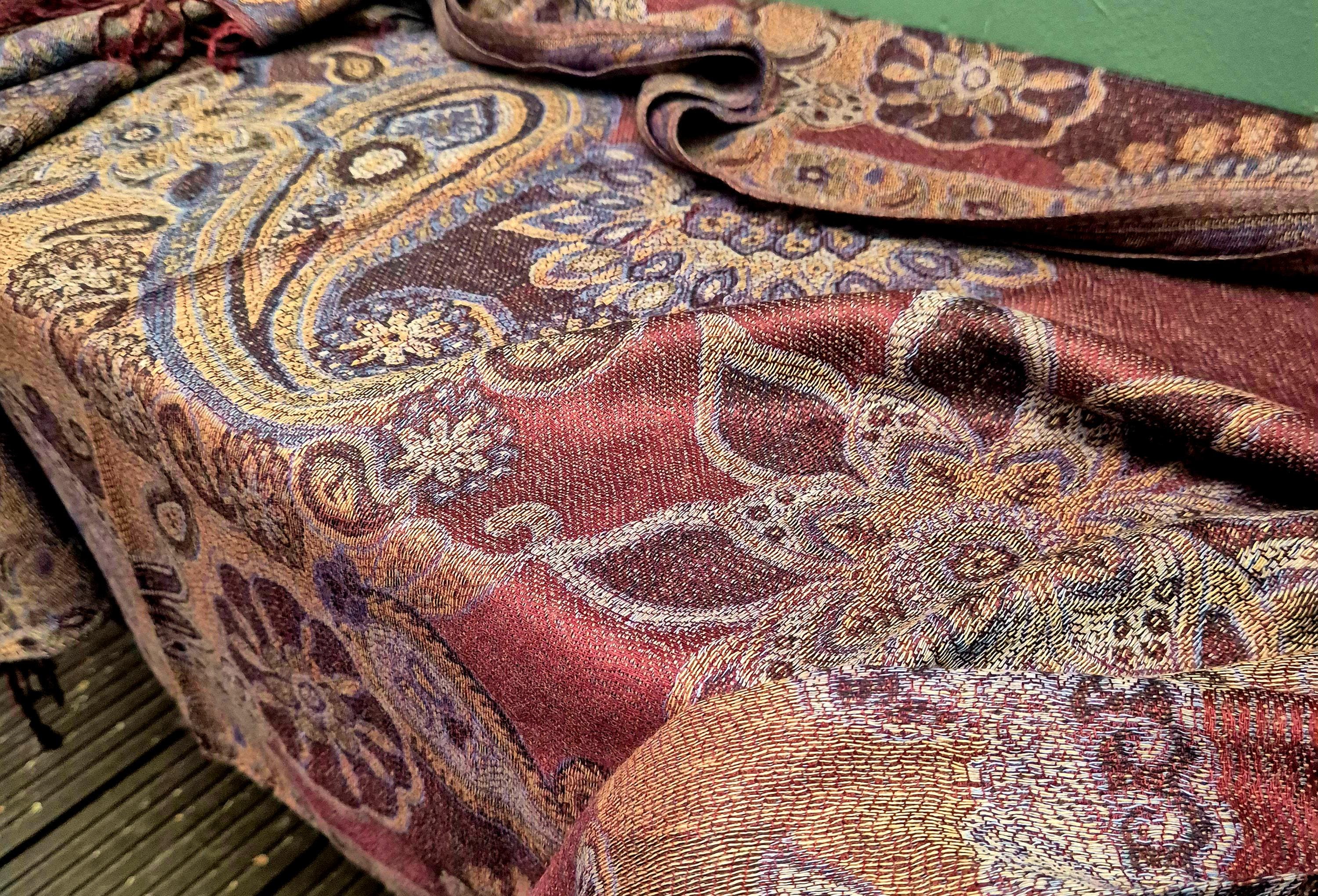 Cashmere Scarf/Headscarf Brown with Artistry