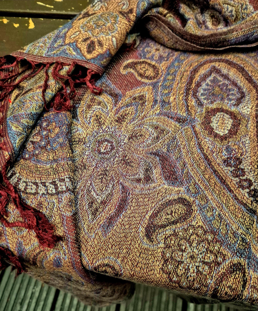 Cashmere Scarf/Headscarf Brown with Artistry