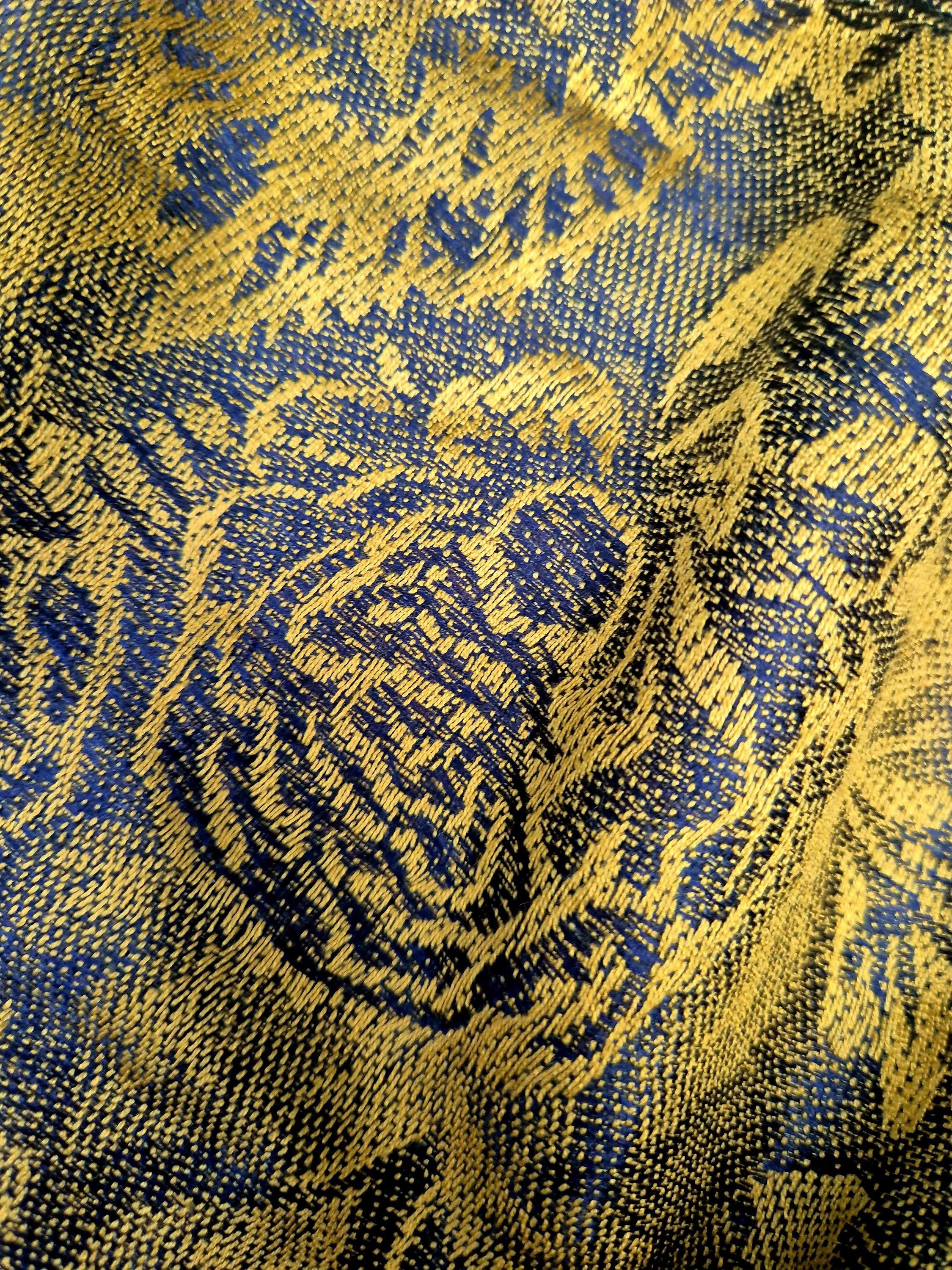 Cashmere Scarf/Headscarf Embroidered Gold