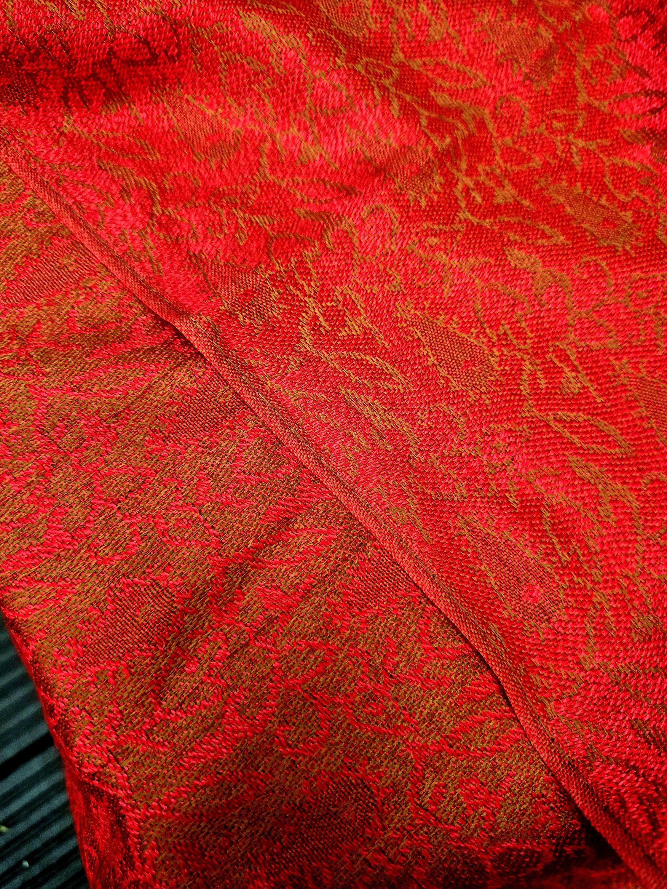Cashmere Keffiyeh Style Scarf/Headscarf Gold and Red