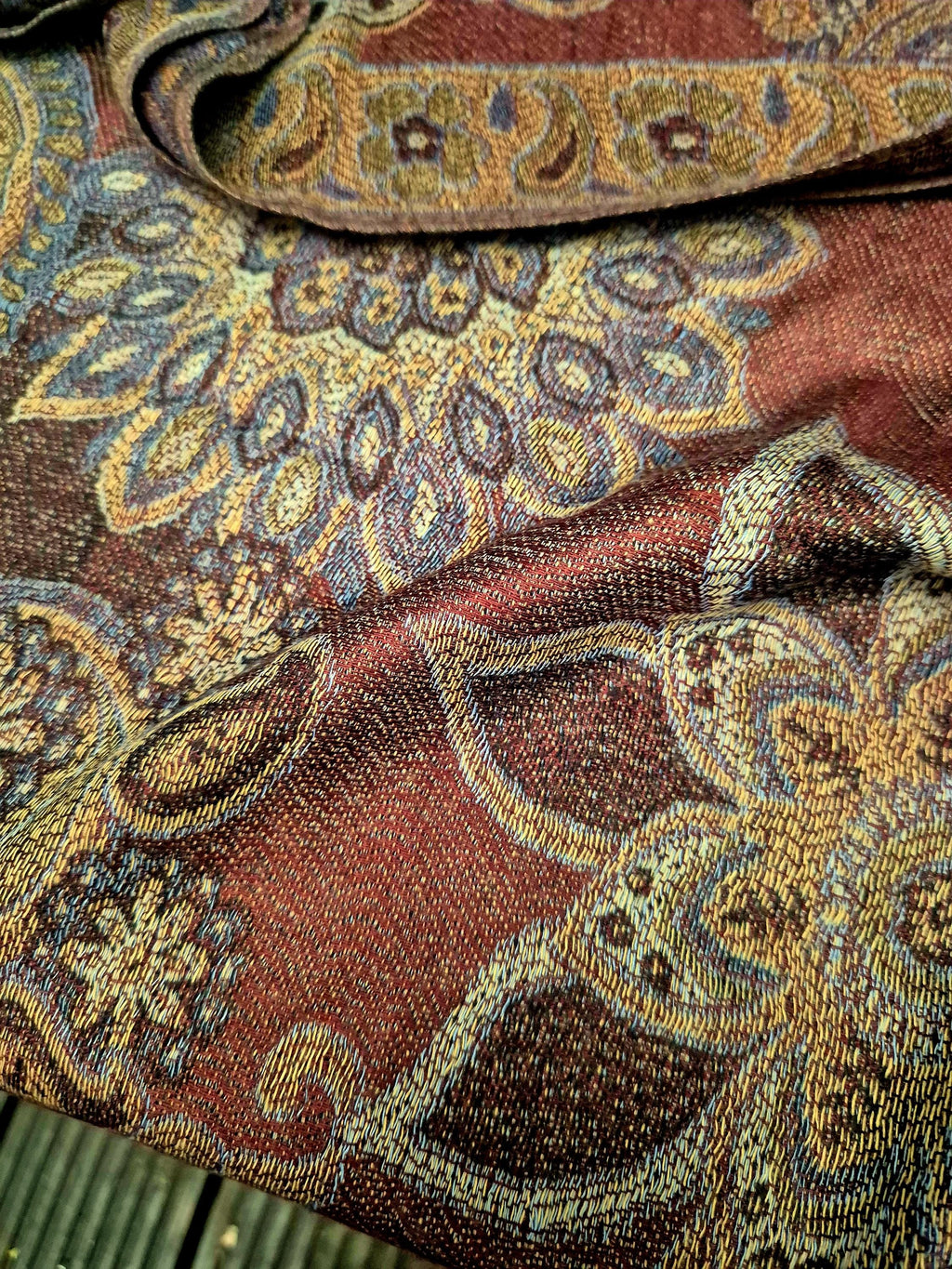 Cashmere Scarf/Headscarf Brown with Artistry