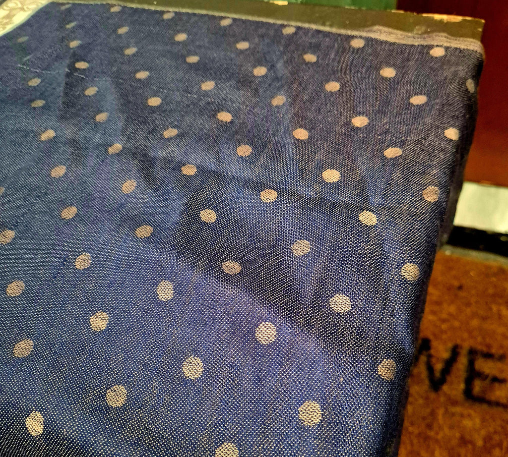 Cashmere Scarf/Headscarf Embroidered Blue