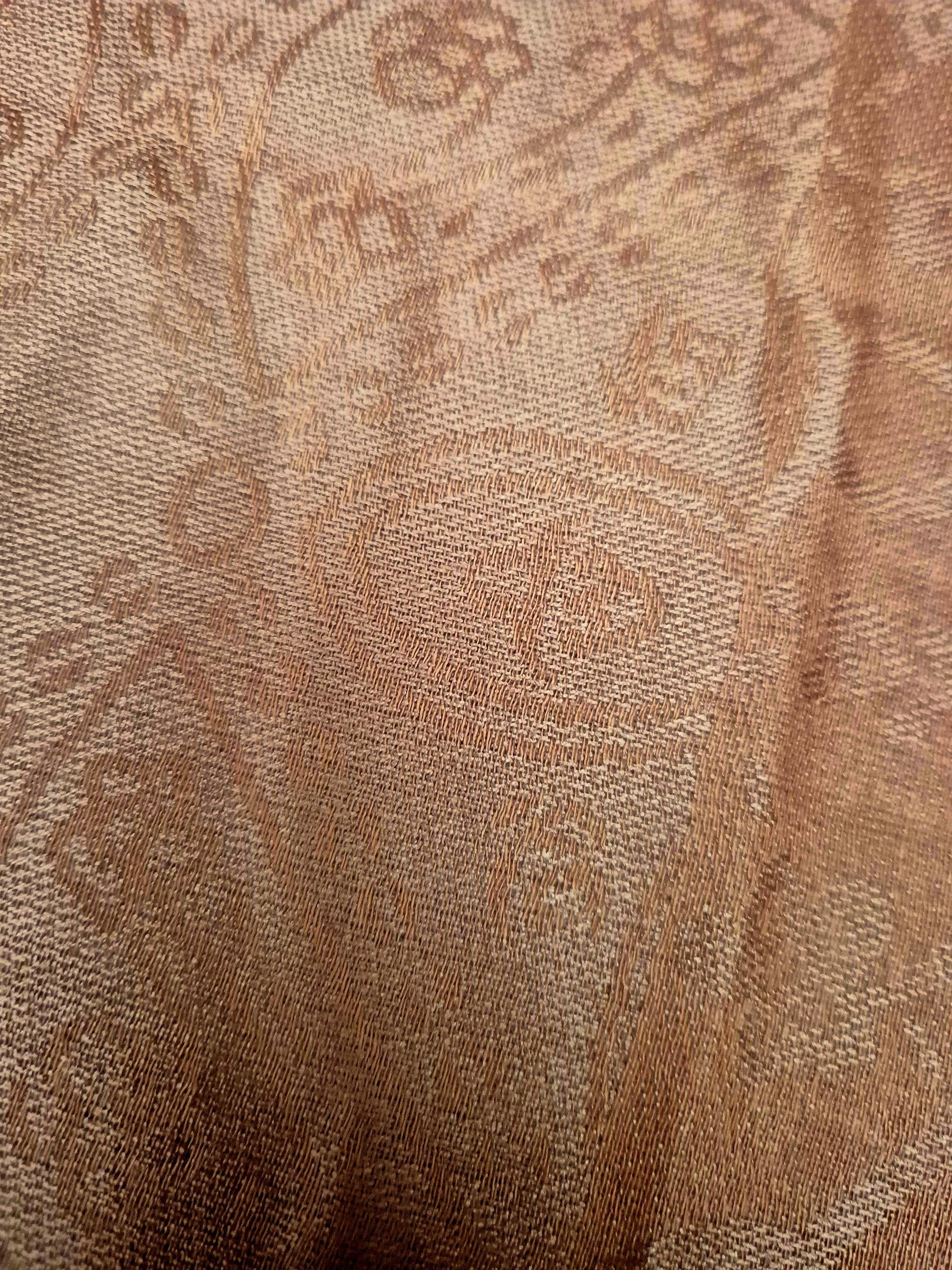 Cashmere Keffiyeh Style Scarf/Headscarf Embroidered Tan